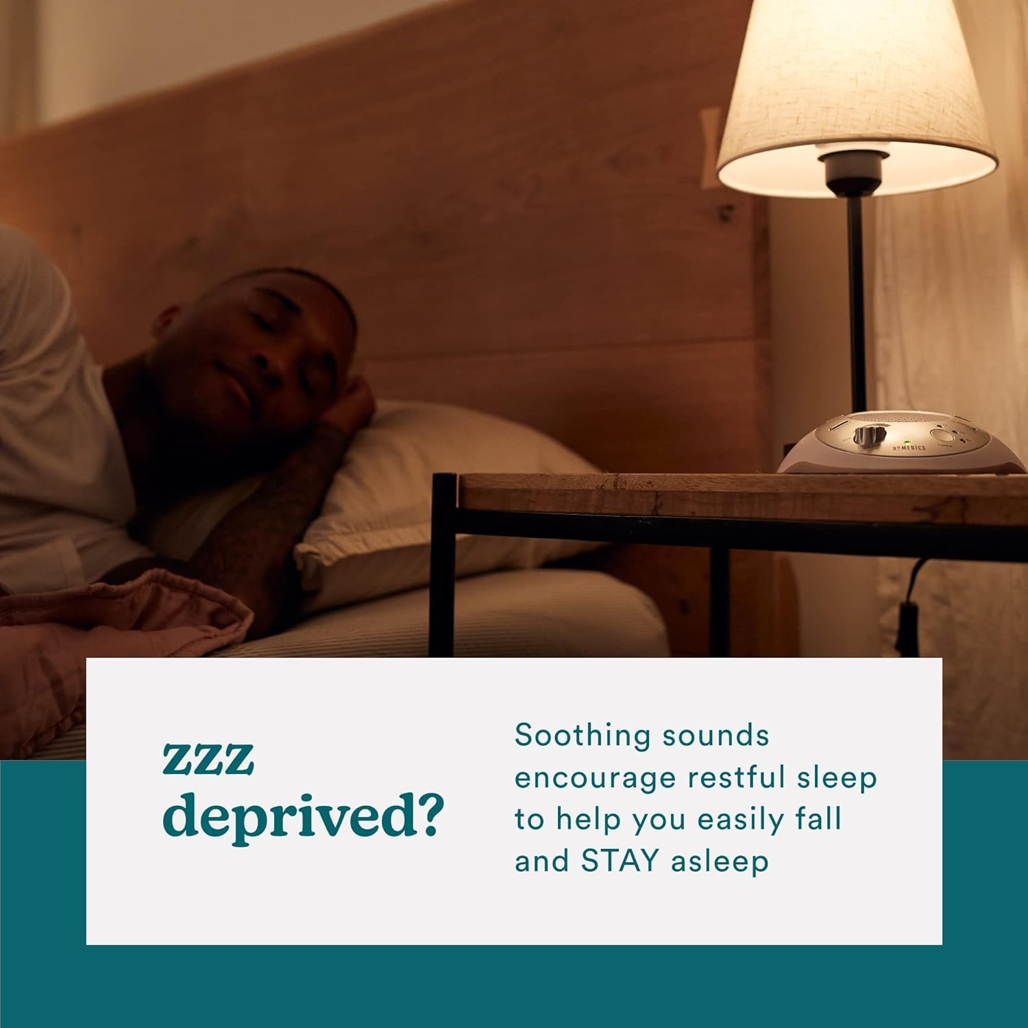 The SoundSleep White Noise Machine in silver is a compact, portable sound therapy device perfect for creating a relaxing environment at home, in the office, or in a nursery. It features six nature sounds and an auto-off timer