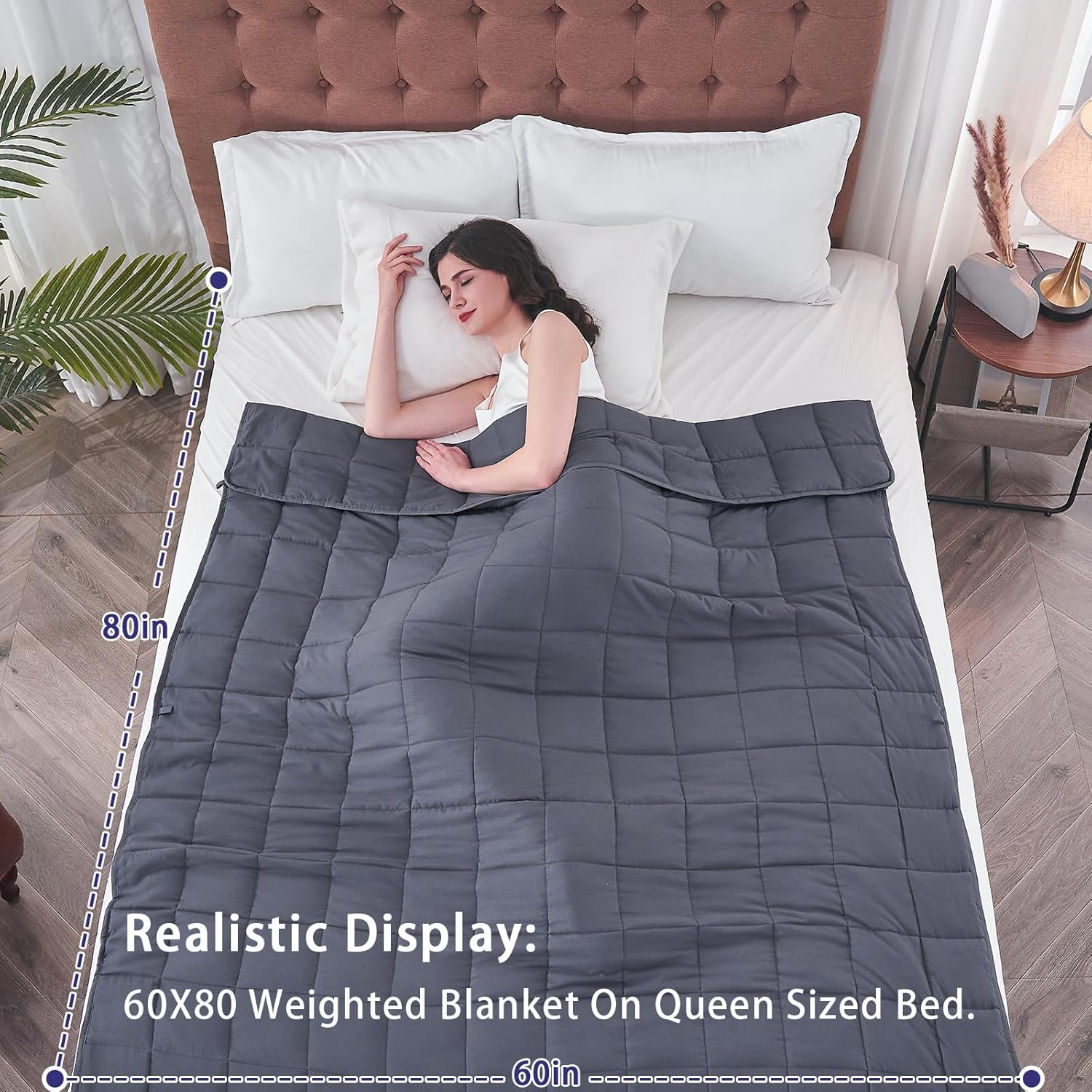 Queen Size Weighted Blanket: 20 lbs, 60" x 80", perfect for adults