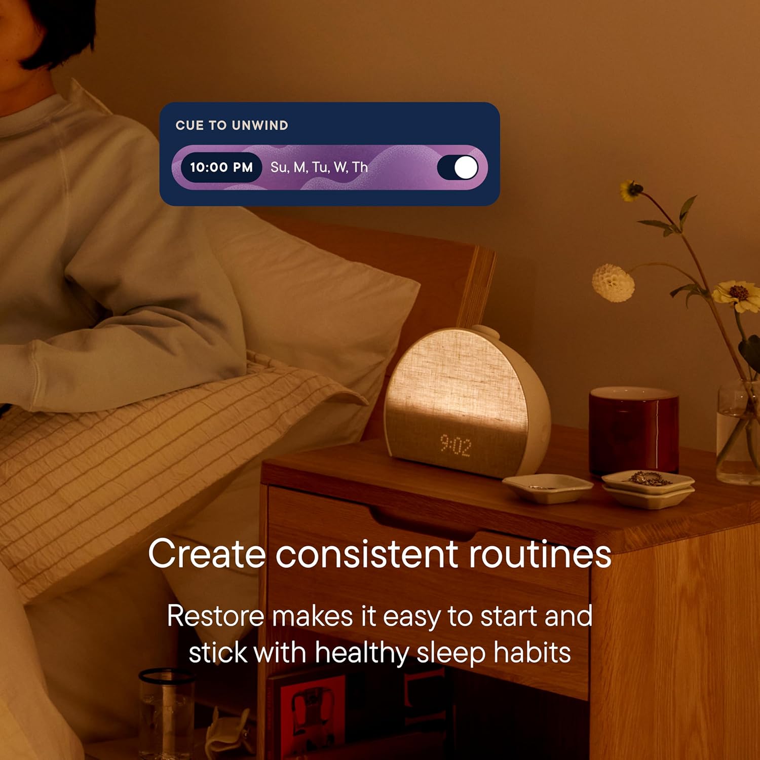 Restore 3 Sunrise Alarm Clock, Sound Machine, Smart Light (Putty) - White Noise, Screen-Free Sleep Routine