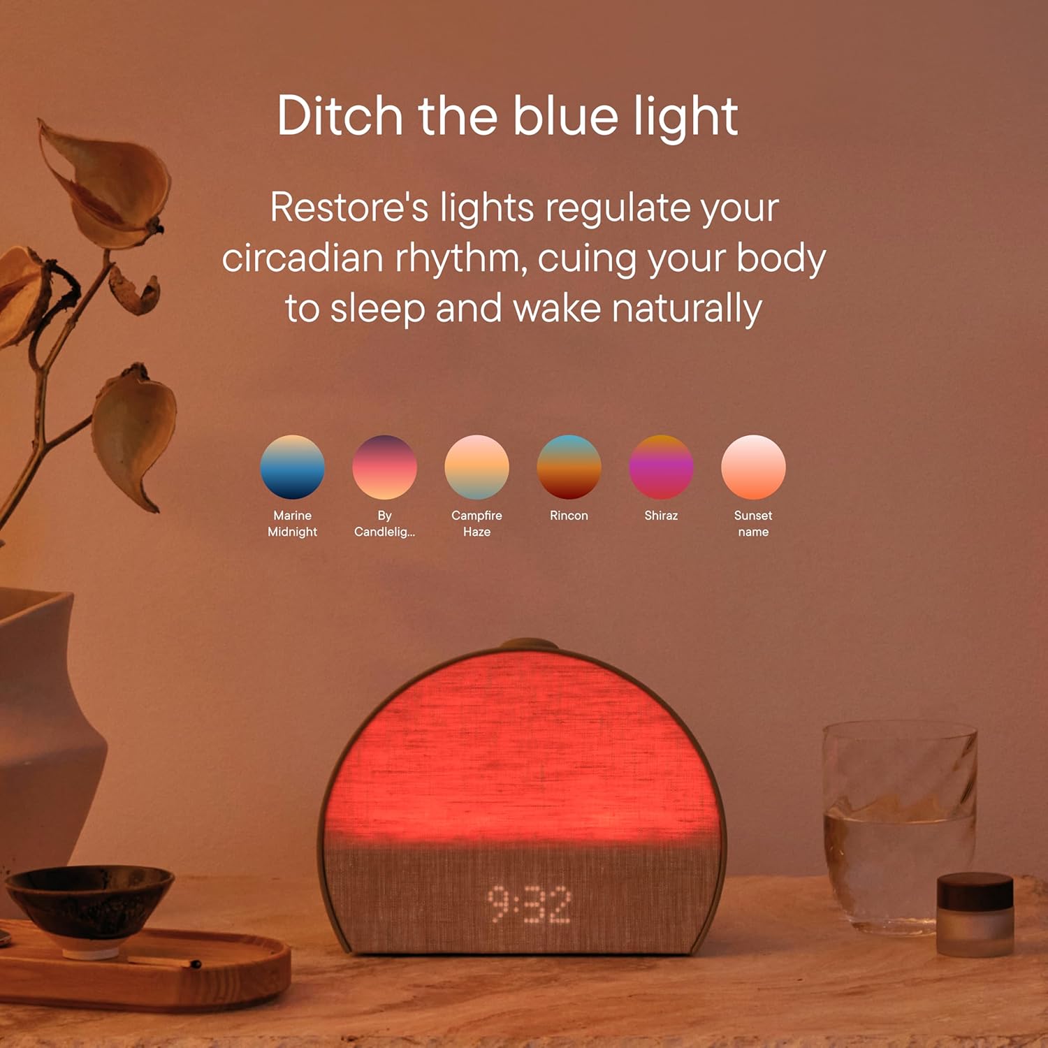 Restore 3 Sunrise Alarm Clock, Sound Machine, Smart Light (Putty) - White Noise, Screen-Free Sleep Routine